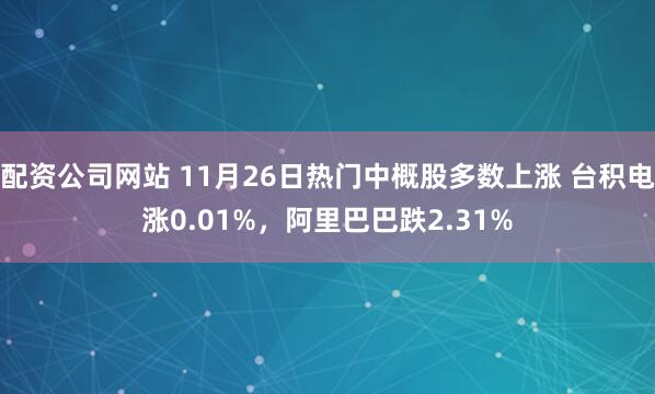 配资公司网站 11月26日热门中概股多数上涨 台积电涨0.01%，阿里巴巴跌2.31%